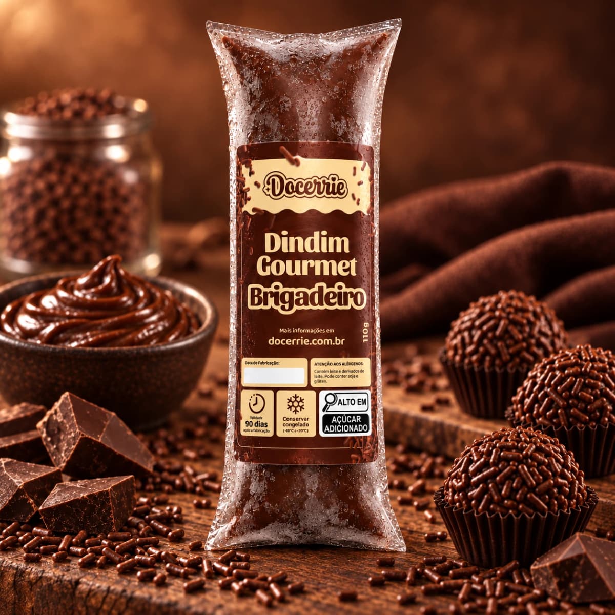 Dindin gourmet de brigadeiro Docerrie